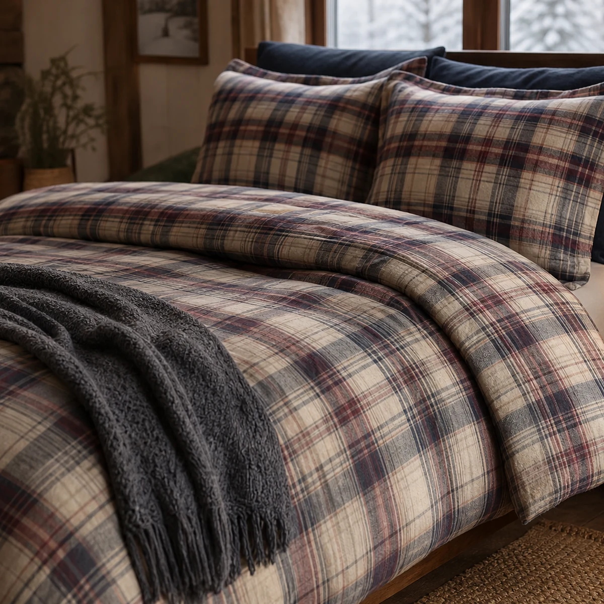 Cotton Flannel Duvet Cover & Sham Set